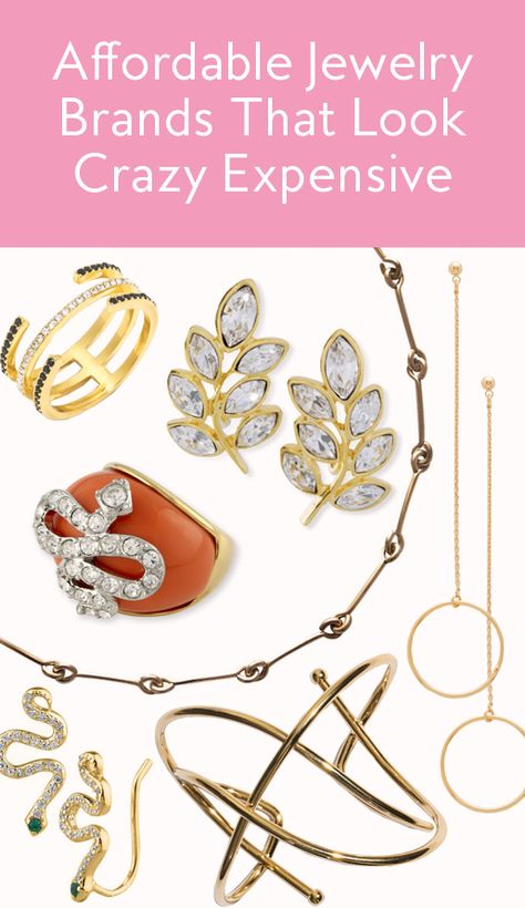 Here are 17 actually affordable and glamorous looking jewelry brands that won't break the bank. Jewelry Branding Ideas, Jewelry By Brand, Inexpensive Jewelry, Logo Jewelry, Jewelry Brands, Lucky Brand Jewelry, Jewelry Drawing, Expensive Jewelry, Classic Jewelry