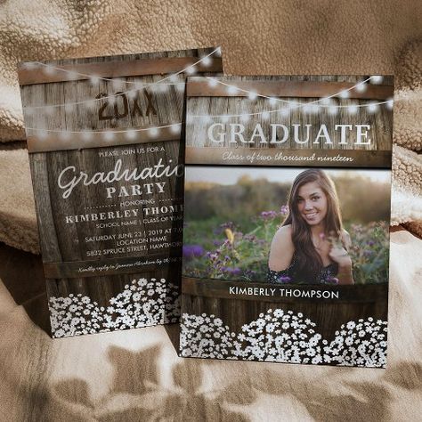 $2.80 | Country Rustic Photo 2023 Graduation Party #graduation, photo graduation, graduate, wood, vineyard, rustic country, floral, high school, college, class of 2023 Rustic Graduation Party Decorations, Country Graduation Party, Chic Graduation Party, Country Graduation, Rustic Graduation Party, 2023 Graduation Party, Graduation Party Cards, Graduation Invitations High School, Outdoor Graduation Parties