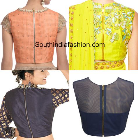 high neck blouse with zip on the back 588x600 photo Choli Back Design, Blouse With Zip, Trending Blouse, Blouse Back Neck, Blouse Back Neck Designs, Blouse Back, Back Neck Designs, Elegant Blouse Designs, High Neck Blouse