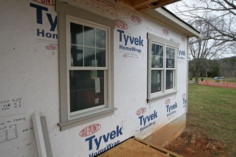 craftsman exterior door trim | The HVAC crew also got started running the ductwork on Thursday: Craftsman Style Window Trim, Window Trim Paint, Window Trim Ideas, Craftsman Exterior Door, Exterior Window Trim, Craftsman Style Windows, Exterior Door Trim, Craftsman Window, Craftsman Window Trim