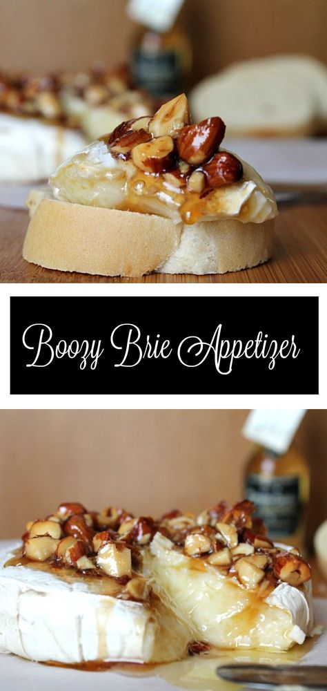 Boozy Brie Appetizer Brie Cheese Appetizer, Brie Appetizer, Party Appetizers Easy, Cheese Appetizers, Easy Appetizer Recipes, Small Bites, Appetizers For Party, Appetizers Easy, Brie