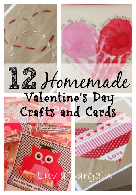 12 Homemade Valentine's Day Crafts and Cards Handmade Valentine Cards, Easy Valentine Cards, Valentine Cards To Make, Valentines Ideas For Him, Valentines Day Cards Diy, Homemade Valentine, Valentines Day Cards Handmade, Homemade Valentines Day Cards, Gifts Homemade