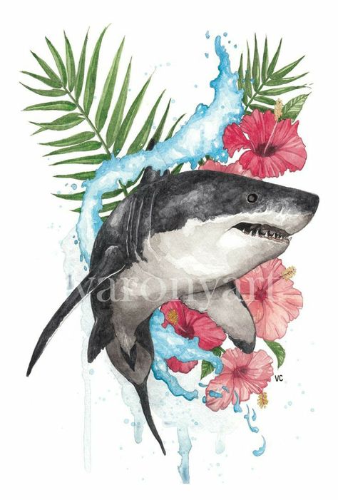 Australia Tattoo, Watercolor Pencil Art, Surreal Tattoo, Shark Pictures, Wicked Tattoos, Shark Art, Shark Tattoos, Tattoo Portfolio, Line Work Tattoo