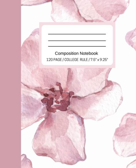 Composition Notebook: Pink Floral, 7.5 x 9.25 inches College Ruled: 120 Lined Pages: Khundmiri, Shereen: 9798487523341: Amazon.com: Books Pink Notebook Cover, Aesthetic Composition Notebook, Good Notes Cover, Aesthetic Notebook Cover, Aesthetic Goodnotes, Vision Journal, Princess School, Goodnotes Cover, Book Cover Art Diy