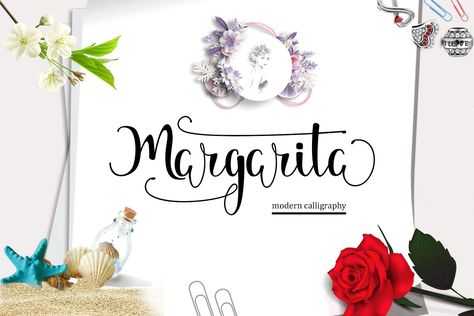 Margarita Script Font - Befonts.com Calligraphy Script Fonts, Script Fonts Design, Adobe Photo, Frozen Margaritas, Modern Calligraphy Fonts, Uppercase And Lowercase Letters, Handwritten Fonts, Calligraphy Fonts, Script Fonts