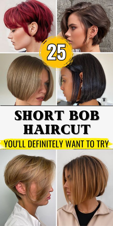 Slightly Stacked Bob Haircut, Long Pixie Bob Haircut, Long Pixie Bob, Very Short Bob Hairstyles, Textured Bobs, Very Short Bob, Haircut Ideas For Women, Fine Flat Hair, Bob Haircut For Round Face