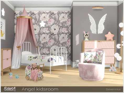 Clutter Decor, Muebles Sims 4 Cc, Sims 4 Bedroom, Angel Kids, Sims 4 Children, Casas The Sims 4, Sims 4 Toddler, Sims 4 Cc Furniture, Kids Bedroom Sets