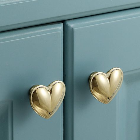 Heart Design Goldchrome Brass Knob and Pull Furniture Knobs Cabinet Pulls Knobs Dresser Handle Pulls Knobs Drawer Knob Pull Hardware - Etsy Drawer Handles Ideas Bedrooms, Purple Toddler Room, Gold Furniture Knobs, Gold Drawer Knobs Farmhouse, Bow Dresser Knobs, Pink Dresser Knobs, Feminine Esthetics, Vintage Gold Drawer Handles, Draw Knobs