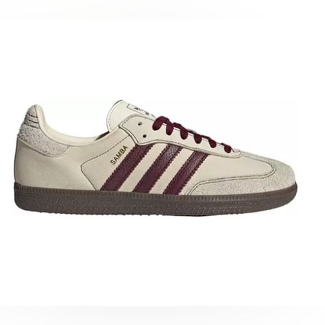 Color: White/Maroon Shoe Size: 7.5 Shoe Width: Medium/B Country Of Origin : Imported Brand : Adidas Black Ozweego, Samba Og Shoes, Maroon Shoes, Adidas Tubular Shadow, Adidas Shoes Women, Adidas Boost, Cream Shoes, Bike Shoes, Swim Shoes