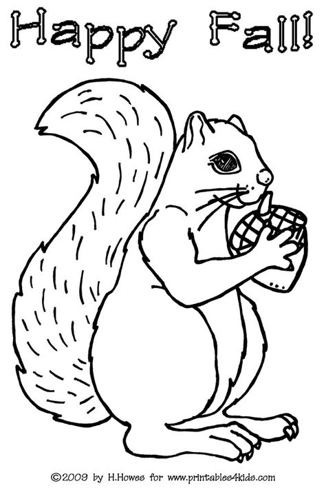 Squirrel Coloring Page : Printables for Kids – free word search puzzles, coloring pages, and other activities Squirrel Embroidery, Fall Squirrel, Squirrel Coloring Page, Elephant Printable, Thanksgiving Coloring, Fall Coloring, Monster Coloring Pages, Stranger Danger, Colored Leaves