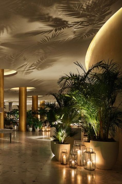 Green Lobby, Deco Spa, Lavabo Design, Edition Hotel, Hotel Lobby Design, Spa Interior Design, Lobby Interior Design, Spa Interior, Biophilic Design