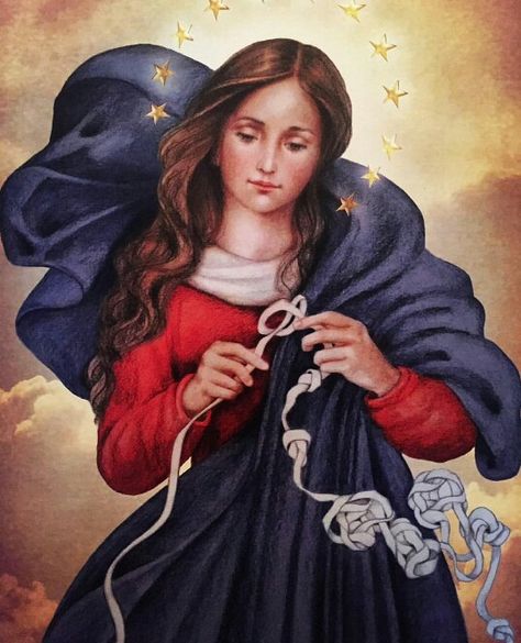 Notre Dame qui défait les noeuds ... Mary Undoer Of Knots, Our Lady Undoer Of Knots, Mother Mary Images, Blessed Mary, Images Of Mary, Mama Mary, Catholic Books, Mary I, Blessed Mother Mary