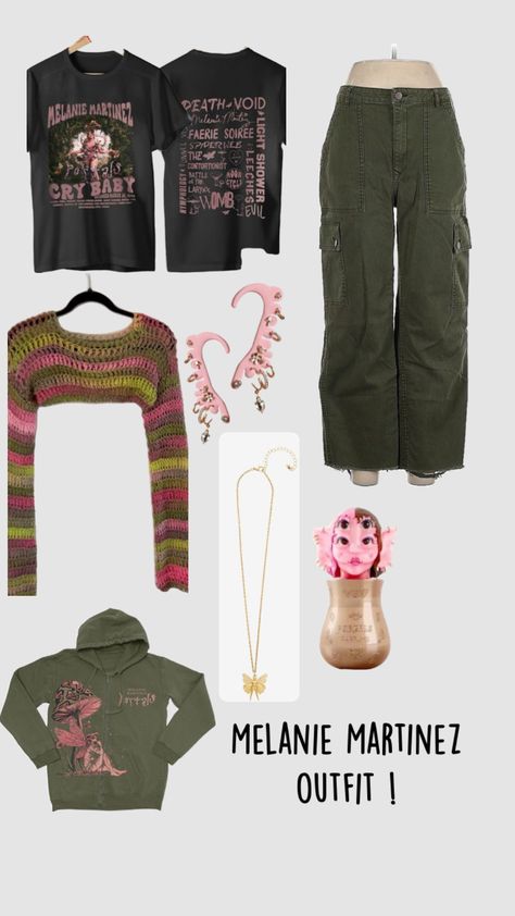 #melaniemartinez #outfitinspo #vibes #music #pinkandgreen #fairycoregrunge #melaniemartinezmerch #merch ・please don’t steal ! ・☆ Melanie Martinez Outfit Ideas, Melanie Martinez Inspired Outfits, Melanie Martinez Merch, Melanie Martinez Outfits, Melanie Martinez Concert, Rave Concert, Melanie Martinez Drawings, Mood Clothes, Hippie Look