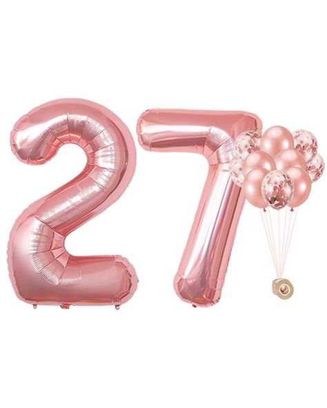 27 Balloons Number, 27 Th Birthday, 27 Birthday Ideas For Her, 27 Anniversary, 27th Birthday Party, 27 Birthday Ideas, 27 Birthday, Birthday 27, Happy 27th Birthday