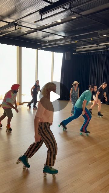 Matt and Amelia Wheeler on Instagram: "G-Slides at @rollerfit dance CBR! Part 2 of our Fundamentals and Intermediate Dance courses start next Saturday 13th April at @belcoarts - info and tix at bookwhen.com/rollerfitact or send us a DM! 🛼🪩

Video ID: A group of 6 people dancing on roller skates in unison. They are in an indoor dance studio with sunlight coming in the windows behind them. End description." Indoor Roller Skating, Roller Skaters, People Dancing, Roller Skate, Roller Skates, Skate Park, Dance Studio, Roller Skating, Instagram