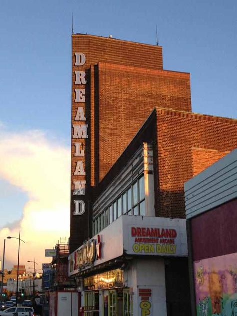 The Entrance for Dreamland Theme Park Margate Kent England Nostalgia Places, Margate Dreamland, Dreamland Margate, Cinema Building, Seaside Architecture, Beach Afternoon, Margate Beach, Visual Timetable, Margate Kent