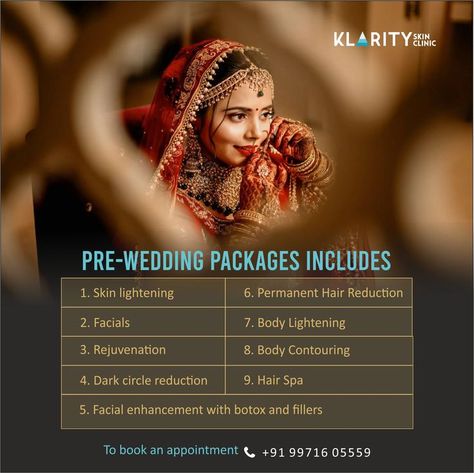 Here is the ULTIMATE ALL-INCLUSIVE PRE WEDDING BRIDAL PACKAGE that takes care of every little detail that would make you look absolutely stunning! #prewedding #bridalskincare #bridalshower #bridalwear #bridalpackage #groom #bride #wedding #weddingplanner #weddingvibes #shaadi #shaadiseason #shaadimagic #commitment #togetherforlife #love #skinclinic #glowingskin #weddingday #klarityskinclinic #gk2 #newdelhi Skin Care Package, Pre Bridal Packages, London Eye At Night, Bridal Facial, Bridal Skin Care, Pre Bridal, Bridal Packages, Skin Care Packaging, Lighten Skin