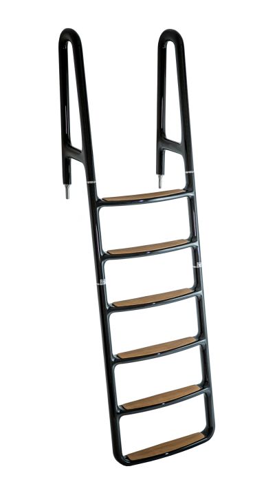 Swim Ladder » C-Quip Pool Ladders, Dock Steps, Pool Ladder, Stainless Steel Fittings, Color Complement, Compact Storage, Clear Coat, Teak Wood, Swimming Pools