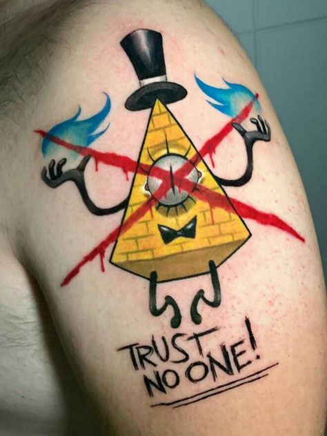 Gravity Falls Tattoo Ideas, Tattoo Bills, Bill Cipher Human, Neo Trad Tattoo, God Tattoo, Autumn Tattoo, Gravity Falls Bill Cipher, Ancient Tattoo, Desenhos Gravity Falls