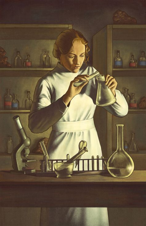 Marie Curie, Chemistry, A Woman, Lab, Art