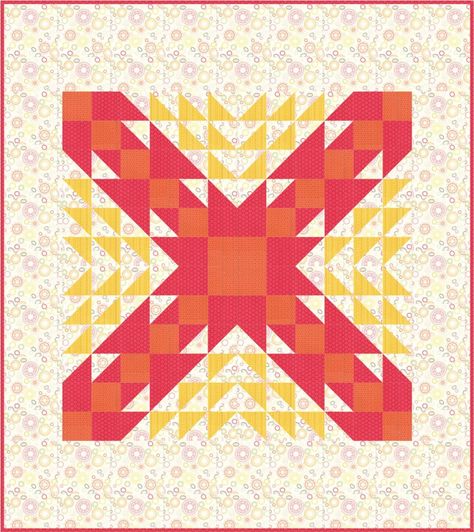 Flare in Wanderlust fabrics by Amy Ellis Handmade Quilts For Sale, Traditional Quilt Patterns, Triangle Quilts, Paper Quilt, Mug Rug Patterns, Half Square Triangle Quilts, Beginner Quilt Patterns, Pdf Quilt Pattern, Raspberry Red