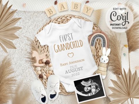 37 First Grandchild Announcement Ideas for Your Big Reveal - Just Simply Mom Unexpected Pregnancy Announcement, Ivf Pregnancy Announcement, Baby Announcement Digital, Sonogram Pictures, Rainbow Baby Announcement, Dog Pregnancy Announcement, Ivf Pregnancy, Unexpected Pregnancy, Baby Due Date