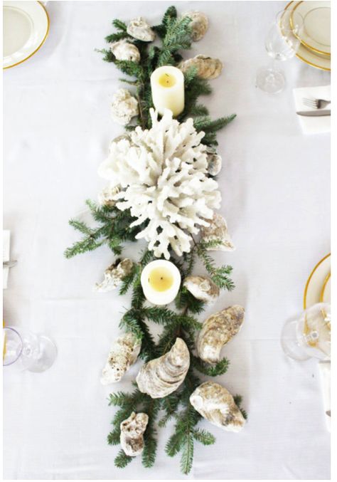 Coastal Winter, Christmas Table Centerpiece, Holiday Garland, Florida Christmas, Coral Decor, Coastal Christmas Decor, Beachy Christmas, Nautical Christmas, Coastal Holiday