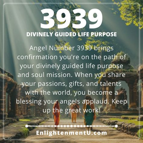 Angel Number 3939 brings confirmation you're on the path of your divinely guided life purpose and soul mission. When you share your passions, gifts, and talents with the world, you become a blessing your angels applaud. Keep up the great work! 3939 Angel Number, 39 Angel Number Meaning, 3939 Angel Number Meaning, Sacred Numbers, Empowered Empath, Angel Number Meaning, Magick Symbols, Healing Spirituality, Twenty Twenty