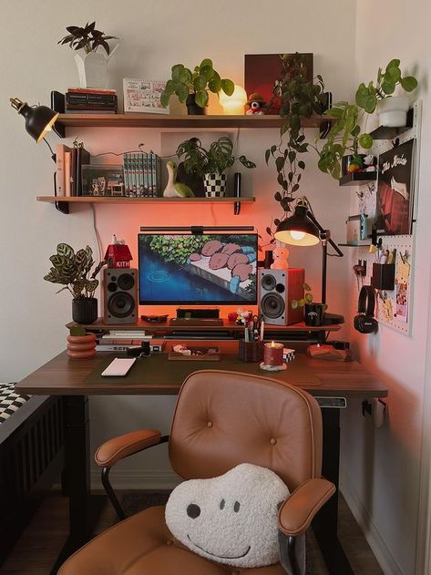 @kayleens_coffee • Morning Threads! 🥹🫶🏻 here’s a little gaming setup photo for y’all I hope you have ... • Threads Small Pc Setup Ideas, Small Gaming Desk Setup, Game Setup Aesthetic, Aesthetic Computer Setup, Computer Desk Setup Aesthetic, Small Gaming Setup, Computer Setup Aesthetic, Gaming Bedroom Setup, Grunge Desk