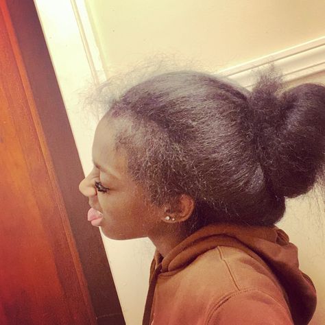 Blowout Slick Back, Healthy Black Hair, Big Natural Hair, Thick Natural Hair, Hair Shrinkage, Natural Straight Hair, Pressed Natural Hair, Silk Press Natural Hair, Natural Hair Bun Styles