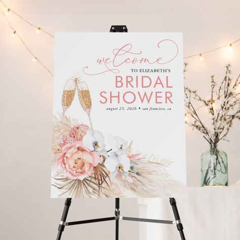 Welcome Bridal Shower Sign, Coffee Bridal Shower, Bridal Shower Sign, Tea Party Bridal Shower, Bridal Shower Tea, Bridal Shower Welcome Sign, Bridal Shower Signs, Blush Flowers, Shower Sign