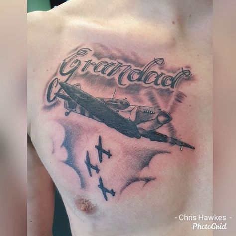 Remamberance tattoo. #tattoo #spitfire #Granddad Grey Tattoo, Tattoo Tattoo, Black And Grey Tattoos, Tattoo Quotes, Black And Grey, Tattoos, Grey, Black