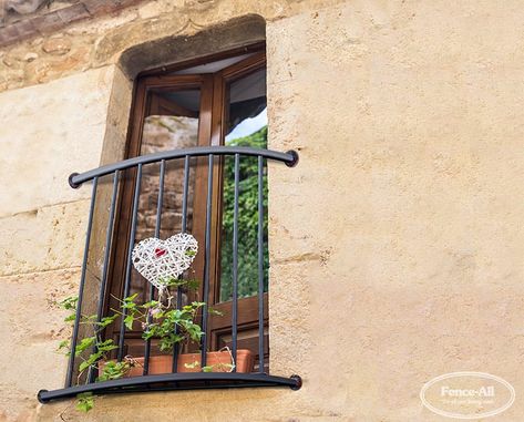 Juliet Balcony Ideas, Balcony Diy, Window Balcony, Stair Makeover, Juliet Balcony, Mansard Roof, Iron Windows, Iron Balcony, Aluminum Railing