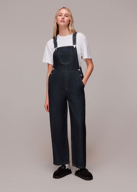 Denim Overall Outfit, Denim Dungaree, Overall Outfit, Denim Overalls, Dungarees, Dark Denim, Off Duty, Dress Backs, Classic White