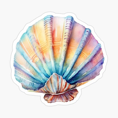 Get my art printed on awesome products. Support me at Redbubble #RBandME: https://www.redbubble.com/i/sticker/Sea-Shell-Ocean-Conch-Shell-Pearl-by-My-Magic-World/154746758.EJUG5?asc=u Sea Shells Stickers, Sea Stickers Ocean, Vintage Aesthetic Stickers Printables, Pearl Sticker, Sea Stickers, Shell Watercolor, Ocean Stickers, Shell Sticker, 2024 Stickers