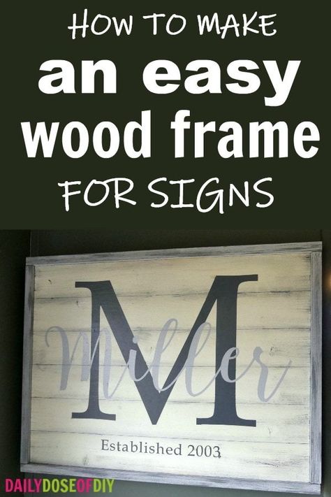 How to make an easy wood frame for Farmhouse signs Diy Wood Frame, Diy Farmhouse Decoration, Wood Projects For Beginners, Wood Crafting Tools, Easy Wood, Diy Wood Signs, Diy Holz, Popular Woodworking, Wood Frame Sign