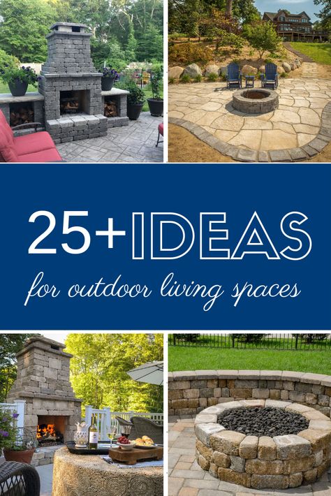 Paver Patios With Fire Pits, Backyard Fire Pit Ideas With Pavers, Fire Pit Entertaining Area, Backyard Patio Designs With Fire Pit And Grill, Paved Fire Pit Area Square, Brick Patio Ideas With Fire Pit, Fire Pit Hardscape, Stone Firepits Backyard Ideas, Backyard Patios And Fire Pits