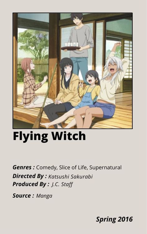 Flying Witch Anime, Witch Anime, Good Animated Movies, Japanese Animated Movies, Anime Suggestions, Animes To Watch, Flying Witch, Anime Printables, Anime Watch