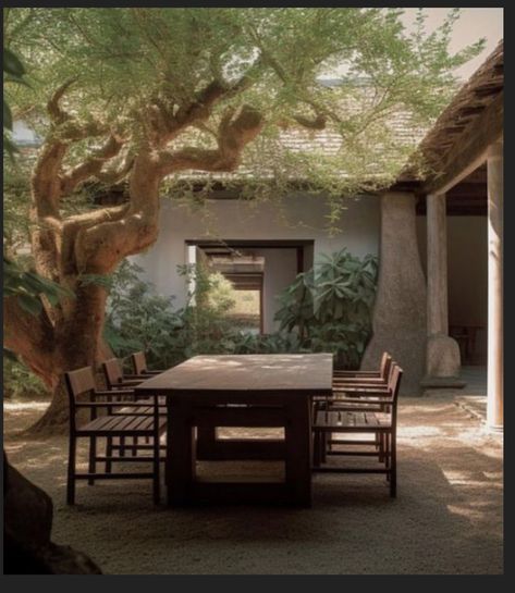 Wabi Sabi Exterior, Wabi Sabi Outdoor, Wabi Sabi Garden, Japanese Style House, Dream House Decor, Outdoor Areas, Wabi Sabi, Landscape Architecture, Architecture House