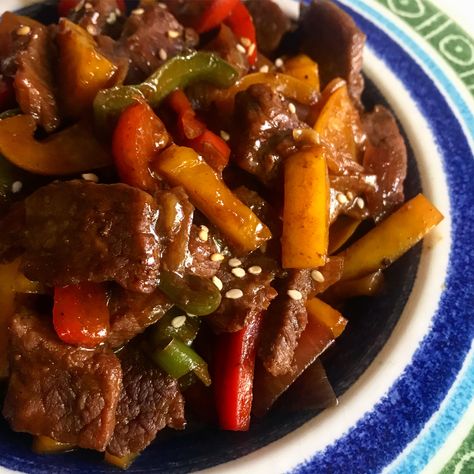 Sweet And Sour Steak Stir Fry, Sweet Sour Beef, Sweet And Sour Beef Stew, Sweet And Sour Beef Stir Fry, Sweet And Sour Steak, Beef Strips Recipes Easy, Beef Strips Recipes, Easy Fajita Recipe, Sweet And Sour Beef