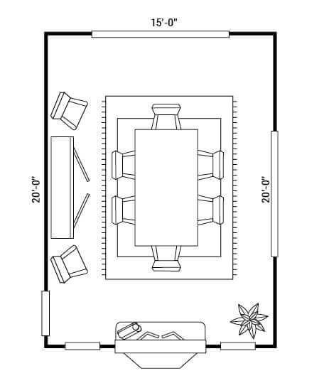 Dining Room Plan Layout, Dining Table Layout, Dining Room Design Layout, Dining Room Rug Size, Dinning Room Furniture, Dining Room Layout, Budget Interior Design, Dining Table Dimensions, Area Room Rugs