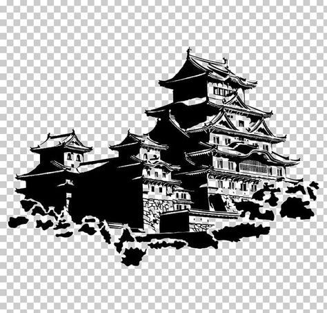 Black And White Castle, Record Png, Castle Wall Decal, House Outline, Castle Vector, Phonograph Record, Japanese Hoodie, Himeji Castle, Japanese Castle