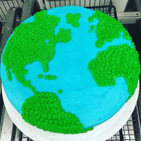 Earth Cakes, Earth Day Birthday, Earth Birthday Cake, Earth Birthday Party Theme, Earth Theme Party, Geography Cake, Earth Day Cake, World Cake, Earth Cake Ideas