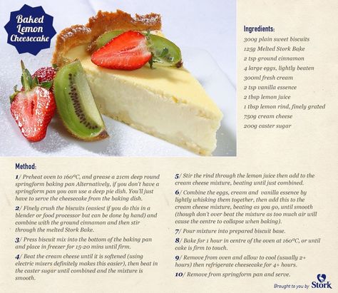 Stork Recipes, No Bake Lemon Cheesecake, Baking Secrets, Jello Recipes, Sweet Pie, Lemon Cheesecake, Baking Sweets, Decadent Desserts, Homemade Cakes