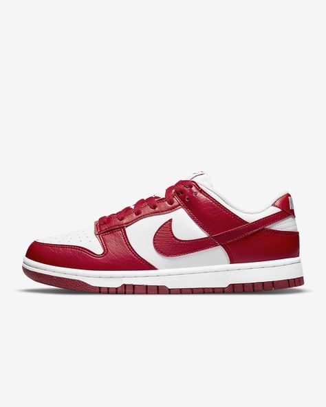 Nike Dunk Low Next Nature Women's Shoes. Nike CA Red Nike Dunks, Nike Dunk Low Next Nature, Nike Dunks Low, Nature Women, Dunks Low, Grade 12, Holiday List, Red Nike, Nike Fashion