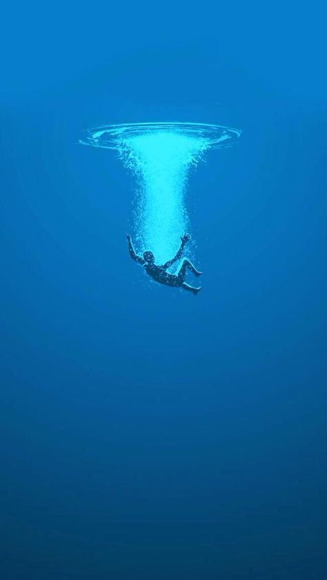 Deep Ocean Illustration, Deep Ocean Drawing, Pool Drawing, Ocean Drawing, Phone Stuff, Under Water, In The Ocean, Blue Pearl, Big Blue