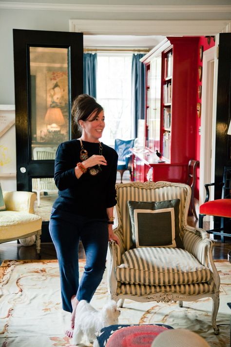 Rest in Peace, Kate Spade - Katie Considers Kate Spade Decor, Kate Spade Home, Molding Detail, Andy Spade, New York Brownstone, City Living Room, Eclectic Chic, A Beautiful Soul, Striped Chair