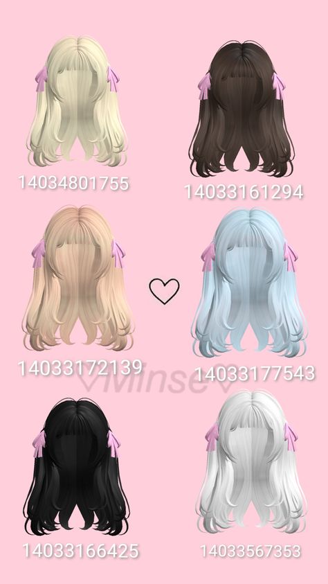 Fete Emo, Roblox Hair, Hair Codes, Chibi Body, Y2k Hair, Roblox Code, Hair Color Underneath, Pastel Pink Hair, Roblox Guy