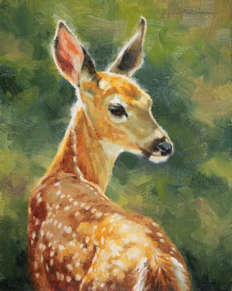 Krystii Melaine,  Freckles, 8x10" Deer Painting, Animals And Birds, Deer Art, Women Artists, Wildlife Paintings, Animals Artwork, Art Inspiration Painting, Jolie Photo, Country Art