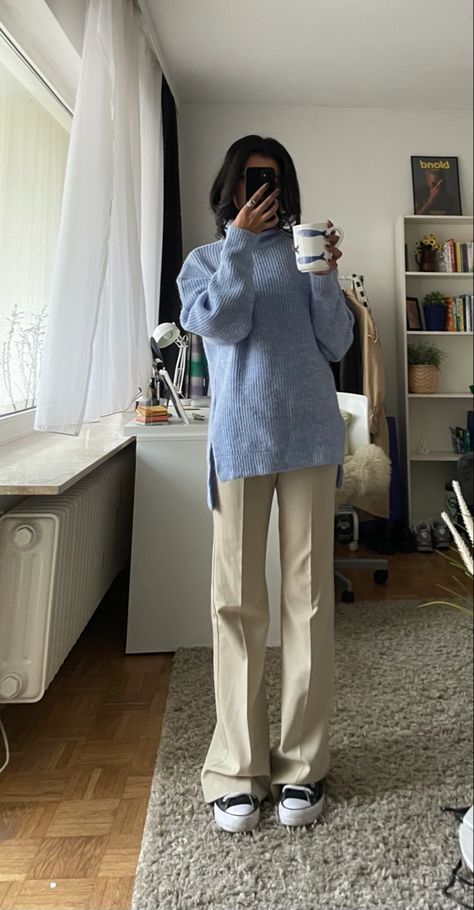 #muglife #aesthetic #winteroutfits #fallfashion #cozy #knit #pastelblue Autumn Fashion Outfits, Fashion Outfits 2022, 2022 Fall Fashion, Fall Fashion Outfit Ideas, Outfit Ideas 2022, Outfit Ideas Autumn, 00s Mode, Fashion Outfits Dresses, 2022 Outfits